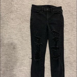 American Eagle skinny black ripped jeans